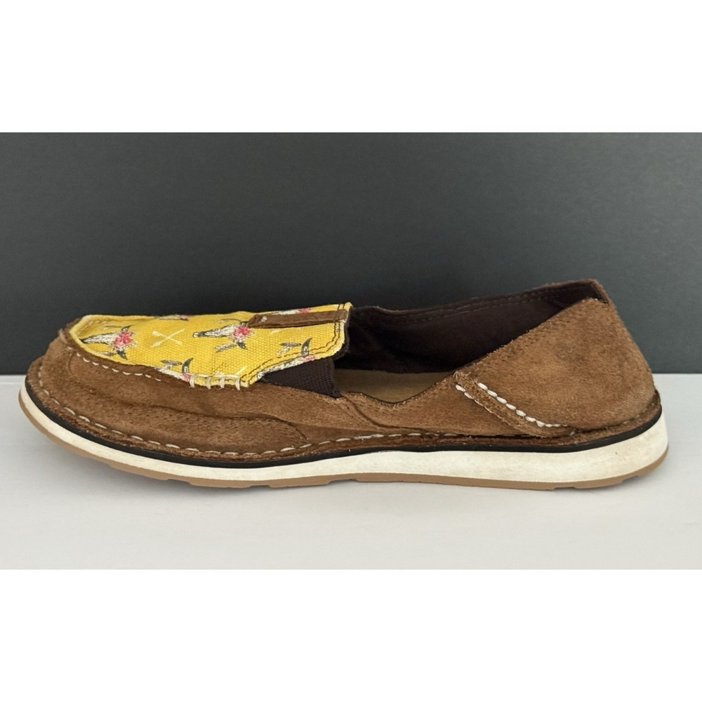 Ariat Cruiser Slip On Loafers Womens Sz 7B Yellow/Chestnut Suede Steerhead - Picture 3 of 11